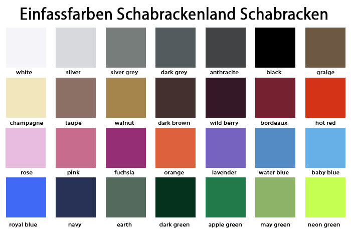 Schabrackenland Einfassfarben